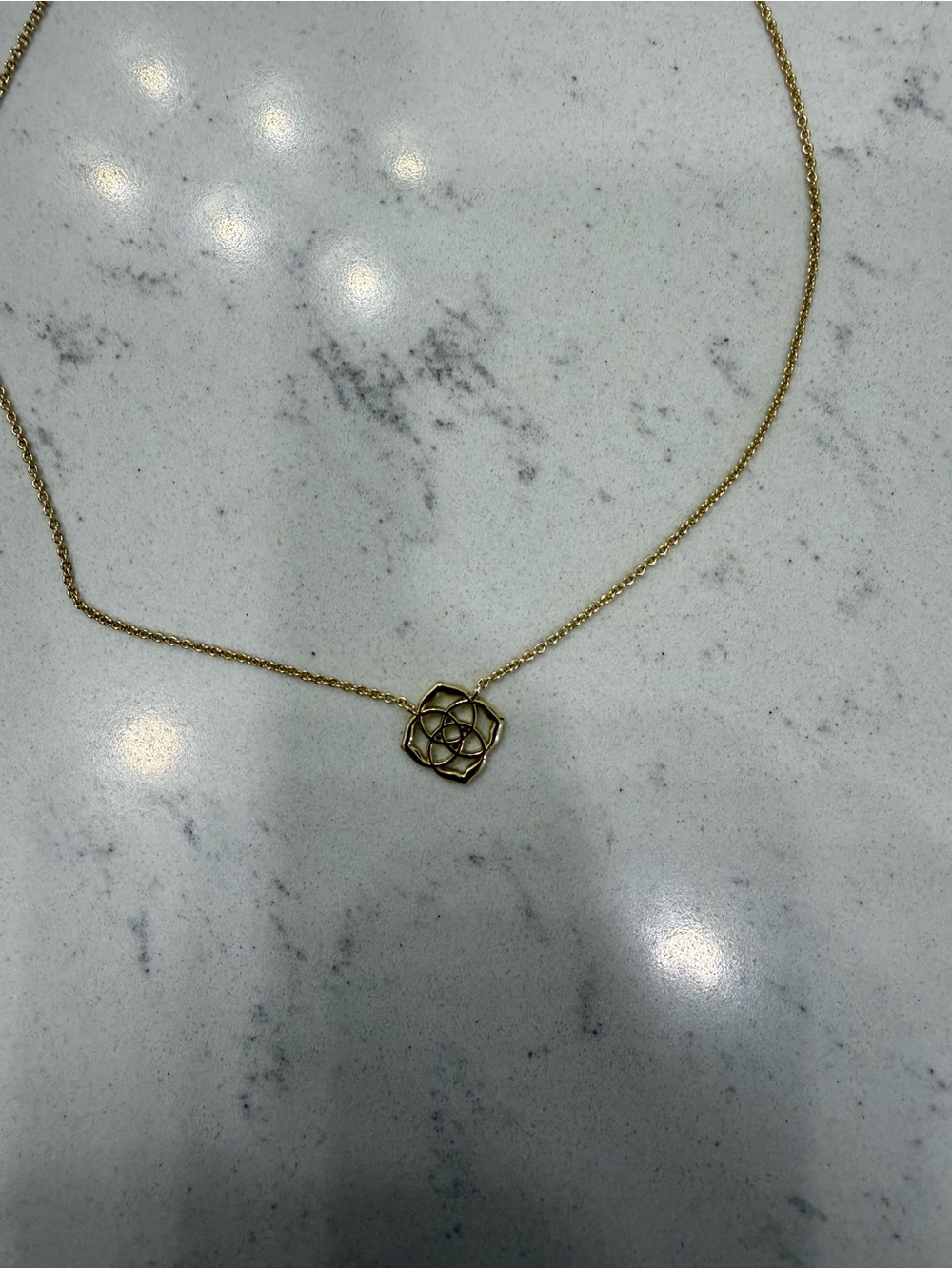 Kendra Scott Gold Floral Openwork Pendant Necklace - Picture 2 of 3
